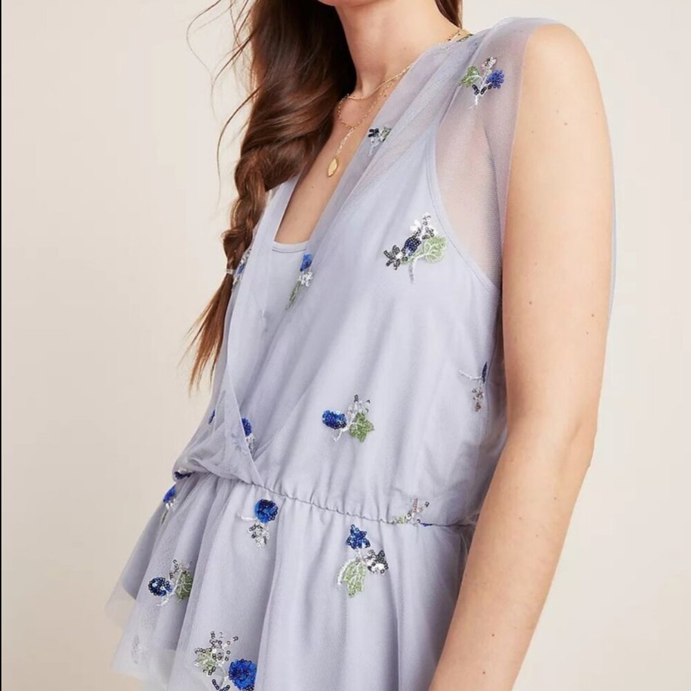 NWT Anthropologie Eva Franco Bluebell Top Sz Medium